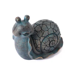 Wasserspeier-Figur Schnecke Emilius im Altkupfer-Design