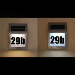Zeitlose Solar Hausnummer Style DuoColor aus Edelstahl