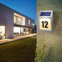 Zeitlose Solar Hausnummer Style DuoColor aus Edelstahl
